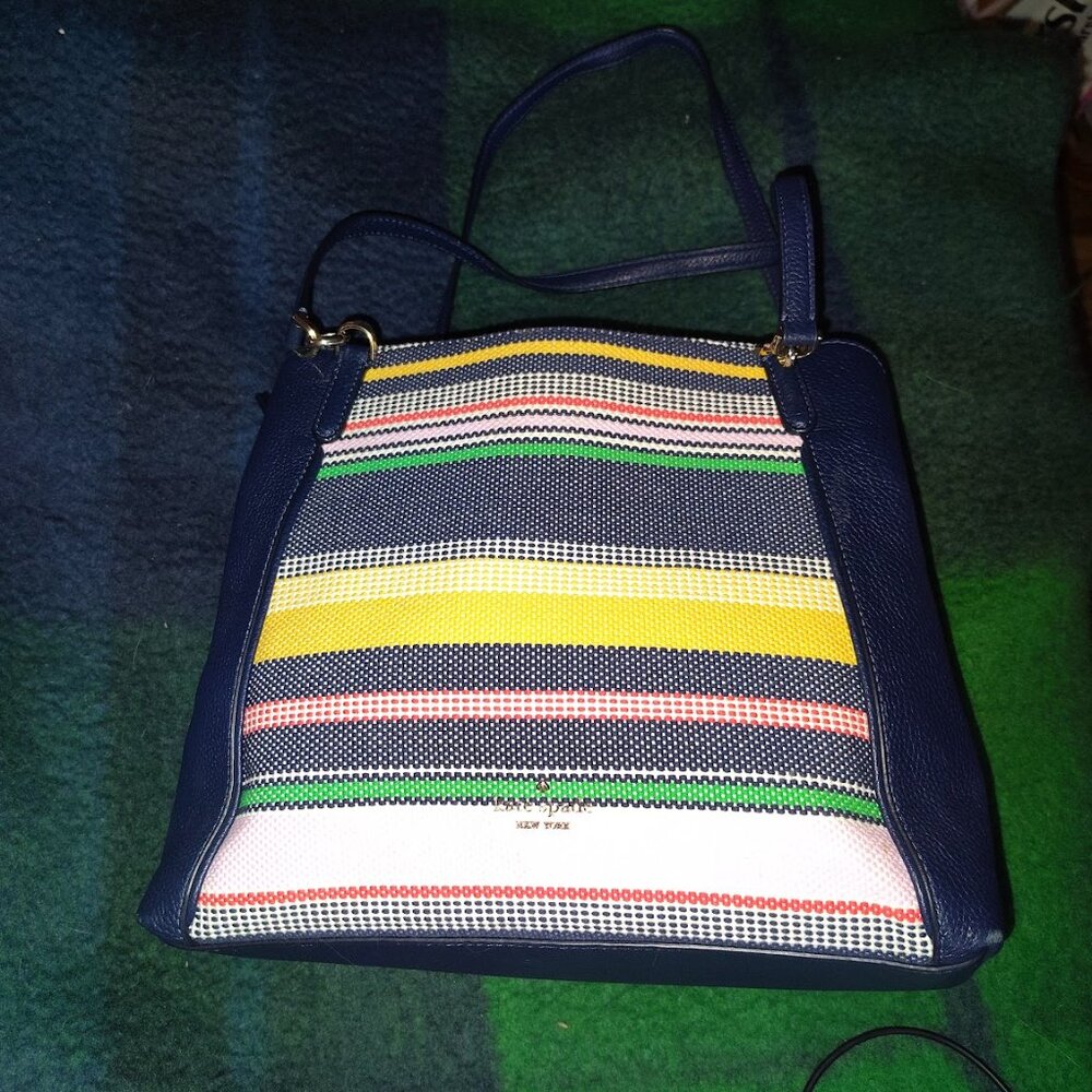 Kate Spade Blue leather and Fabric handbag